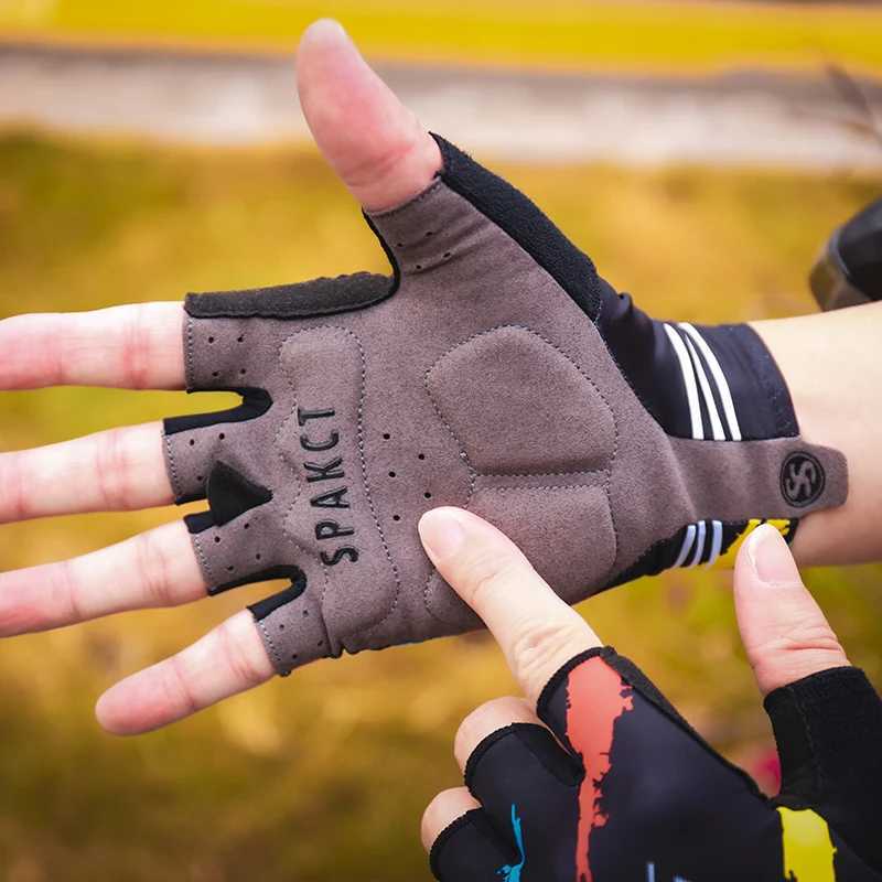 SPAKCT Riding gloves Half finger breathable mountain bike bicycle colorful sports gloves men women cycling short finger gloves J250922