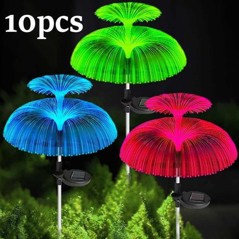 110pcs 7Color Changing Outdoor Lamp Solar Jellyfish Lights Waterproof Pathway Lawn Garden Decor Lighting C250922