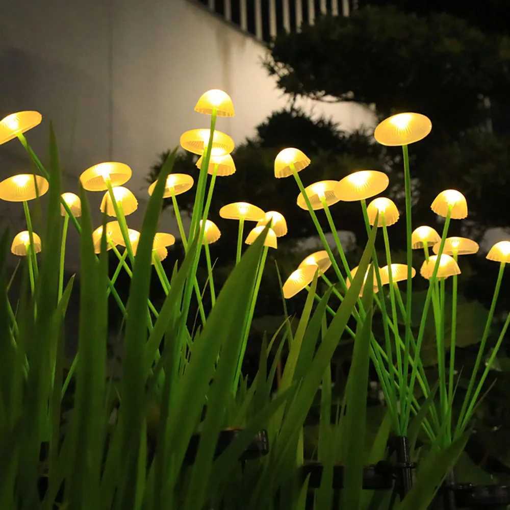 6LED mushroom light solar lawn light courtyard landscape decoration light swaying in the wind cute mushroom light C250922