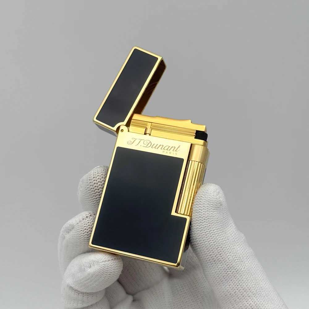 Classic Lacquer Paris Lighter Sofe Flame Cigarette Lighter For Smoker Gas Cigar Lighter DP Ligen 2 Mans Gift Cigar Accessory F250922