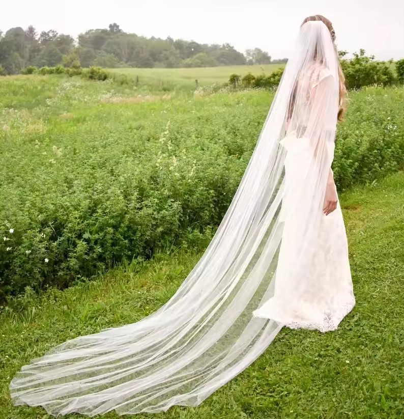 3 Meters One-Layer Soft Tulle Long Bridal Veils With Comb Romantic White Ivory Black Marriage Hair Accessories Bride Wedding Veil Lg0306 Youmaidress