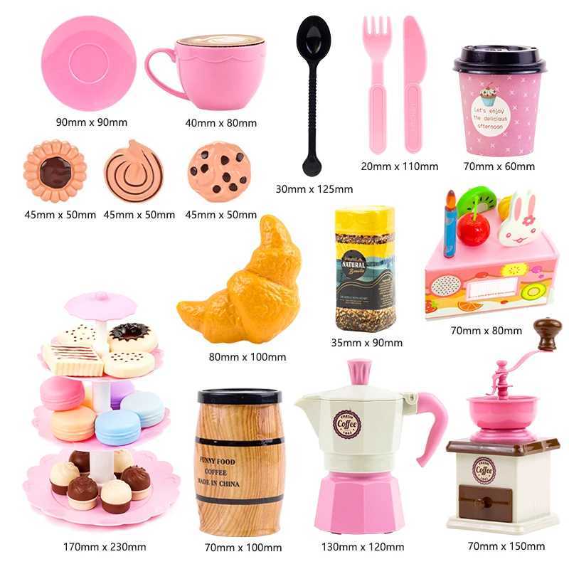 Children Toy Food Tea Set Model Girl Simulation Kitchen Coffee Cake Pretend Play Cutting For Kids Play House Birthday Gifts C250922