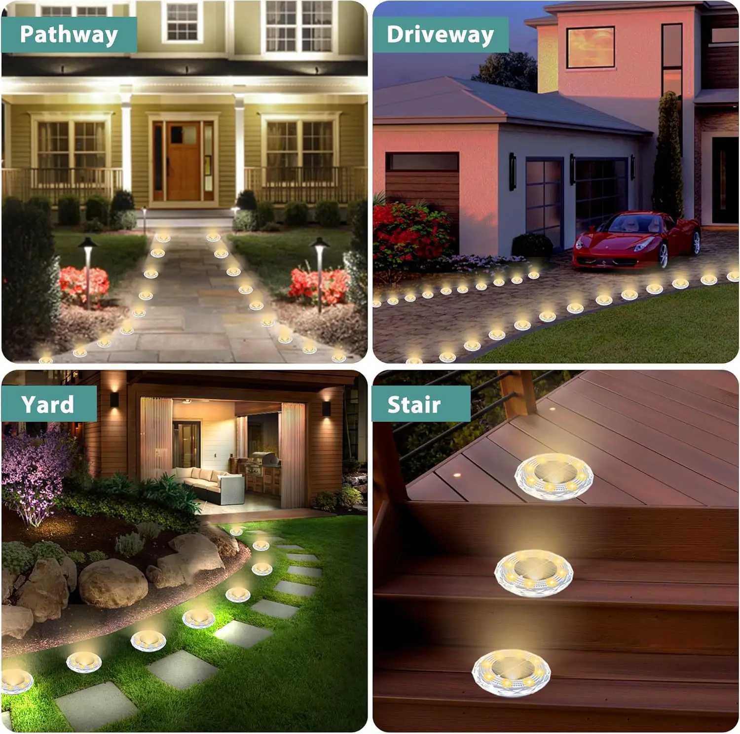 48PCS Solar Lawn Lights Outdoor 8 LED Solar Underground Lamp Waterproof Solar Buried Light for Garden Patio Pathway Landscape C250922