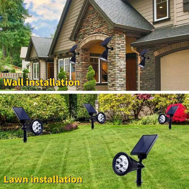 7LED Solar Lawn Lamp Outdoor RGB Solar Spotlight Garden Landscape Light for Wall Path Tree Lawn Halloween Christmas Decoration C250922