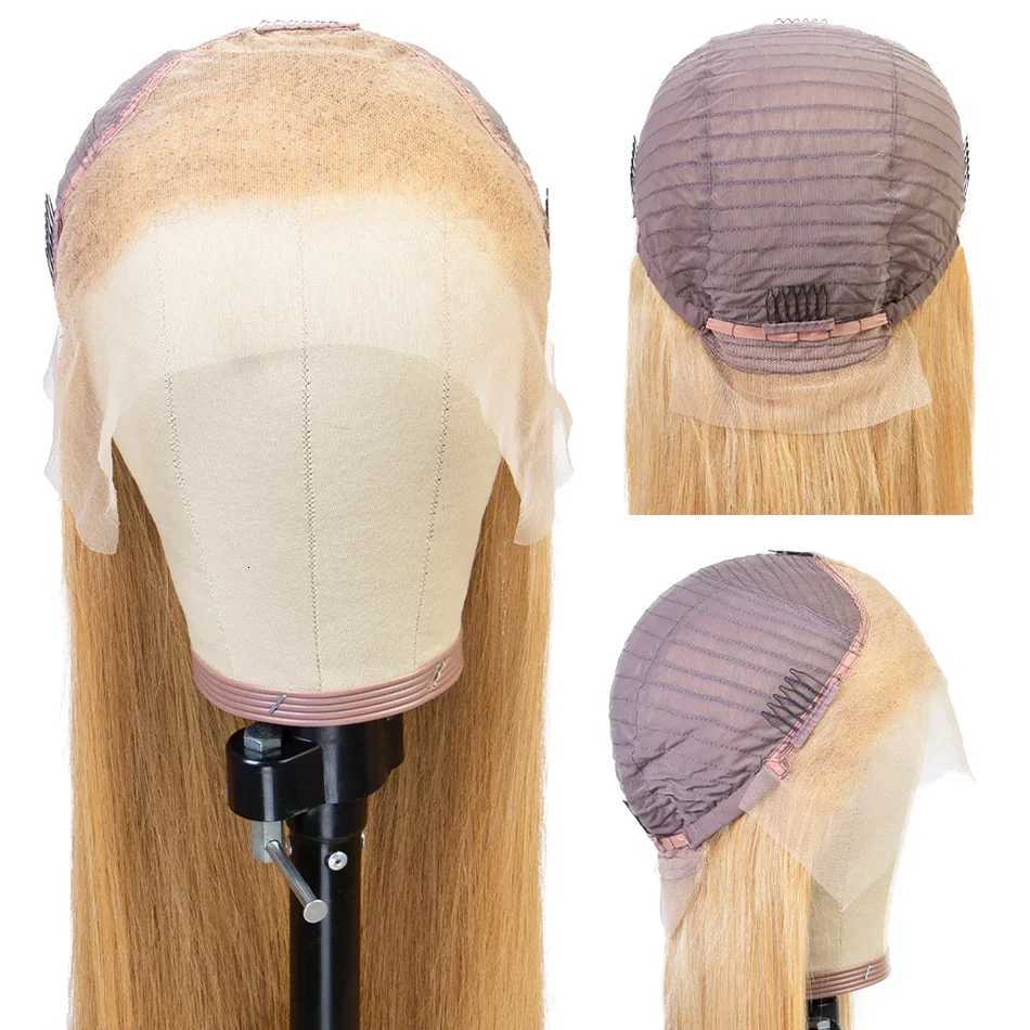 13x6 Honey Blonde HD Transparent Lace Front Wigs Human Hair 27 Colored Brazilian Bone Straight Lace Frontal Human Hair Wigs C250922