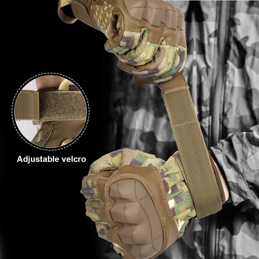 Touch Screen Cycling Gloves PU Leather Tactical Airsoft Hunting Shooting Hiking Bicycle Outdoor Sport Riding Bike Protective Men J250922