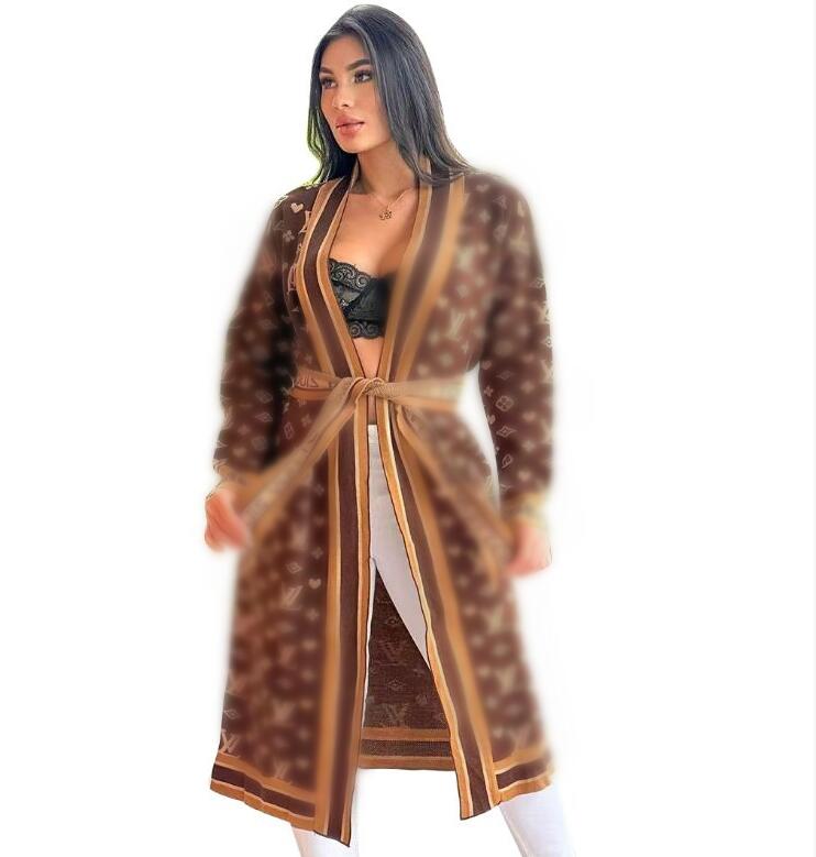 Desinger sweaters women luxury knitted cardigans temperament cardigan knitted sweater cloak long robe with belt included body warm Sweaters