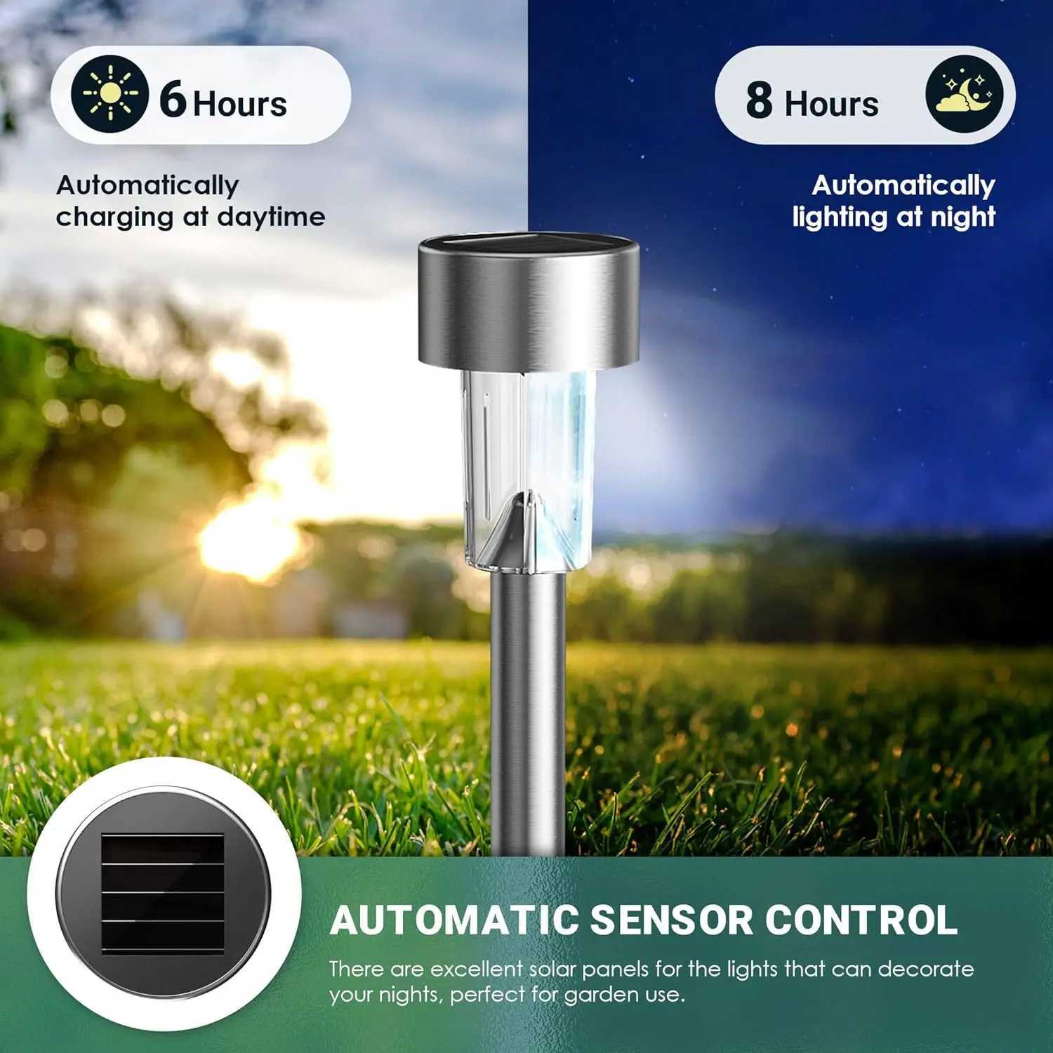 1 pcs Solar LED Outdoor Lights Garden Lamps Powered Waterproof Landscape Path Yard Backyard Lawn Patio Decorative LED Lighting C250922