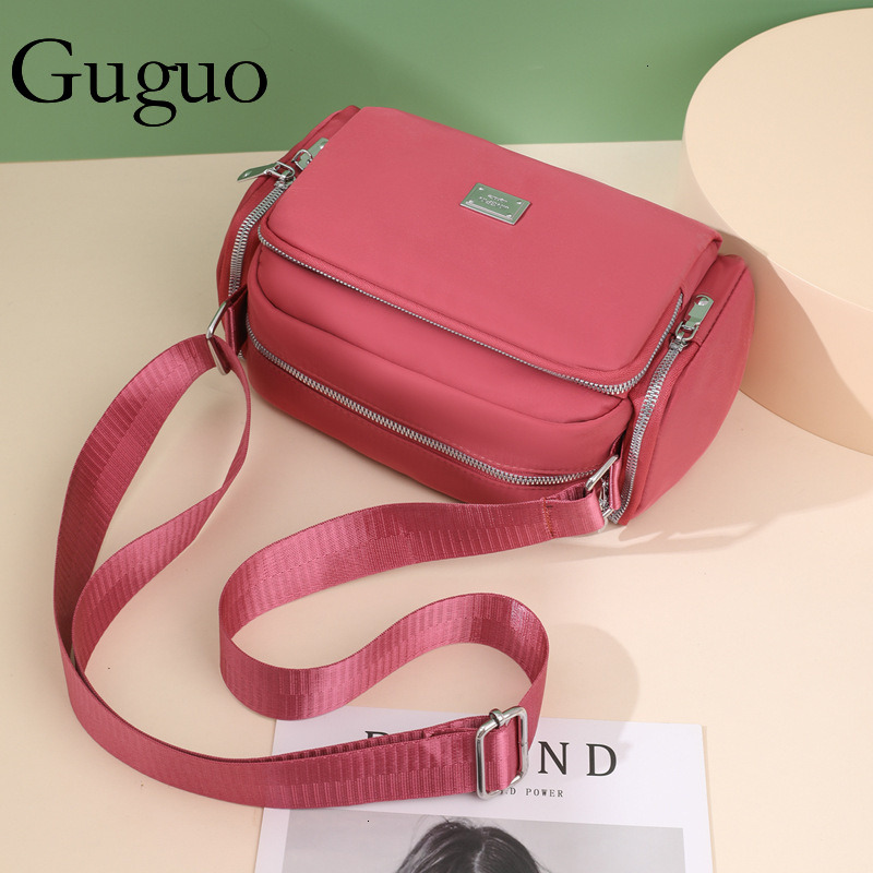 Luxury Bag Guguo Designer Bag New Women's Bag Cross-border Nylon Shoulder Bag Simple Fashion Wide Strap Crossbody Bag Large Capacity Lightweight 