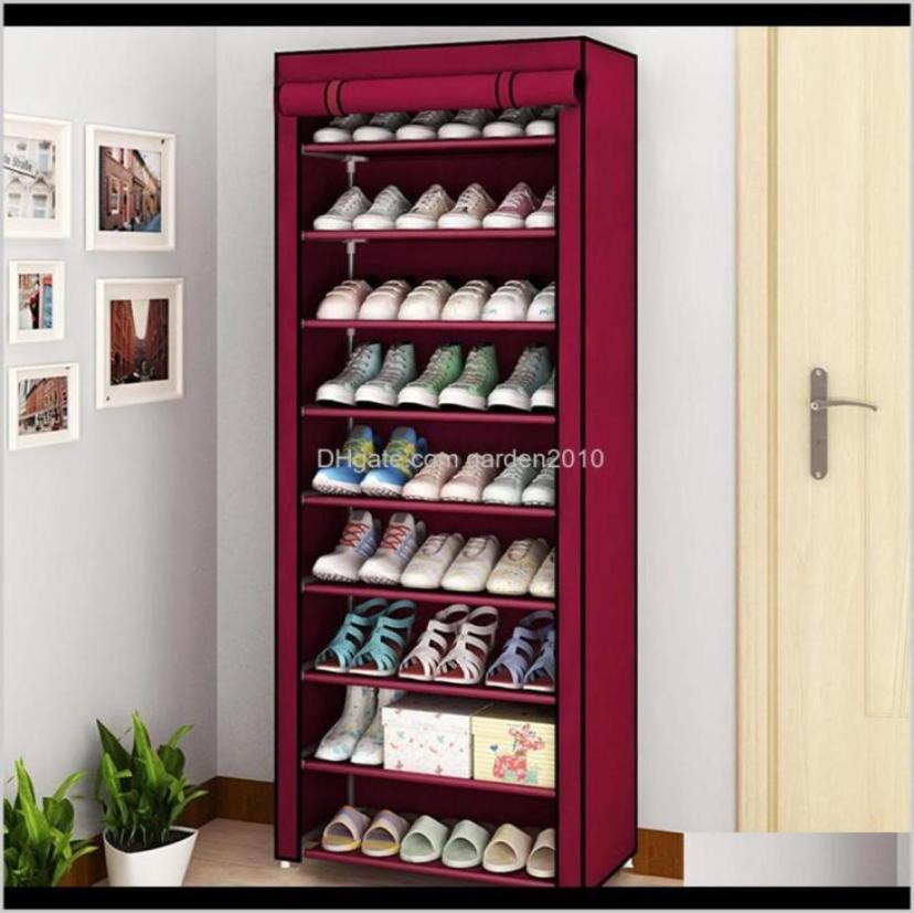 Holders Racks Housekeeping Organization Garden Drop Delivery 2021 456810 Layer Dustproof NonWoven Home Shoe Rack Bedroom Do49709675421894