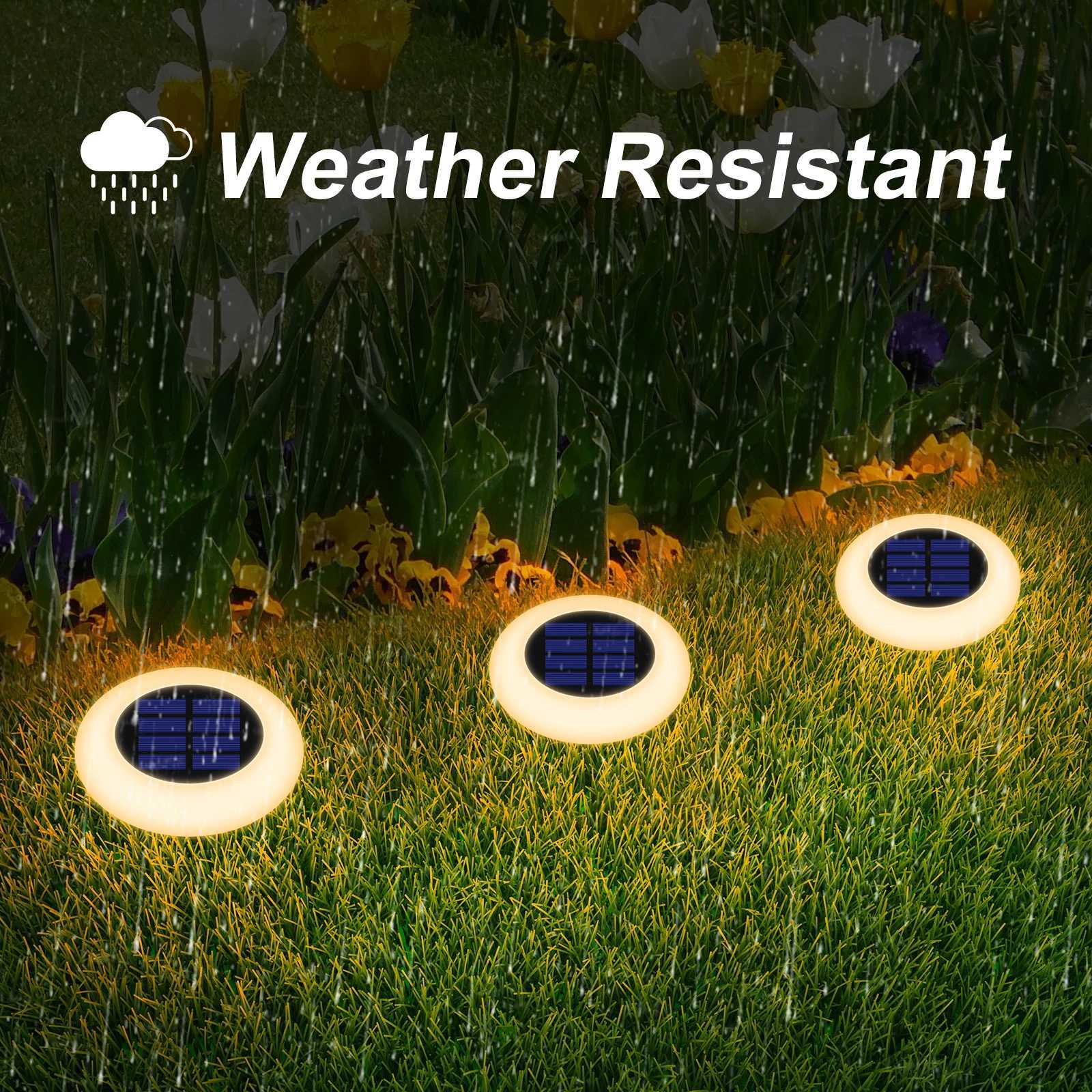 26PCS Solar Outdoor Lights 9LED Waterproof Lawn Lamp360 Floor Lighting for Garden Yard Pathway Patio Camping Summer Decor C250922