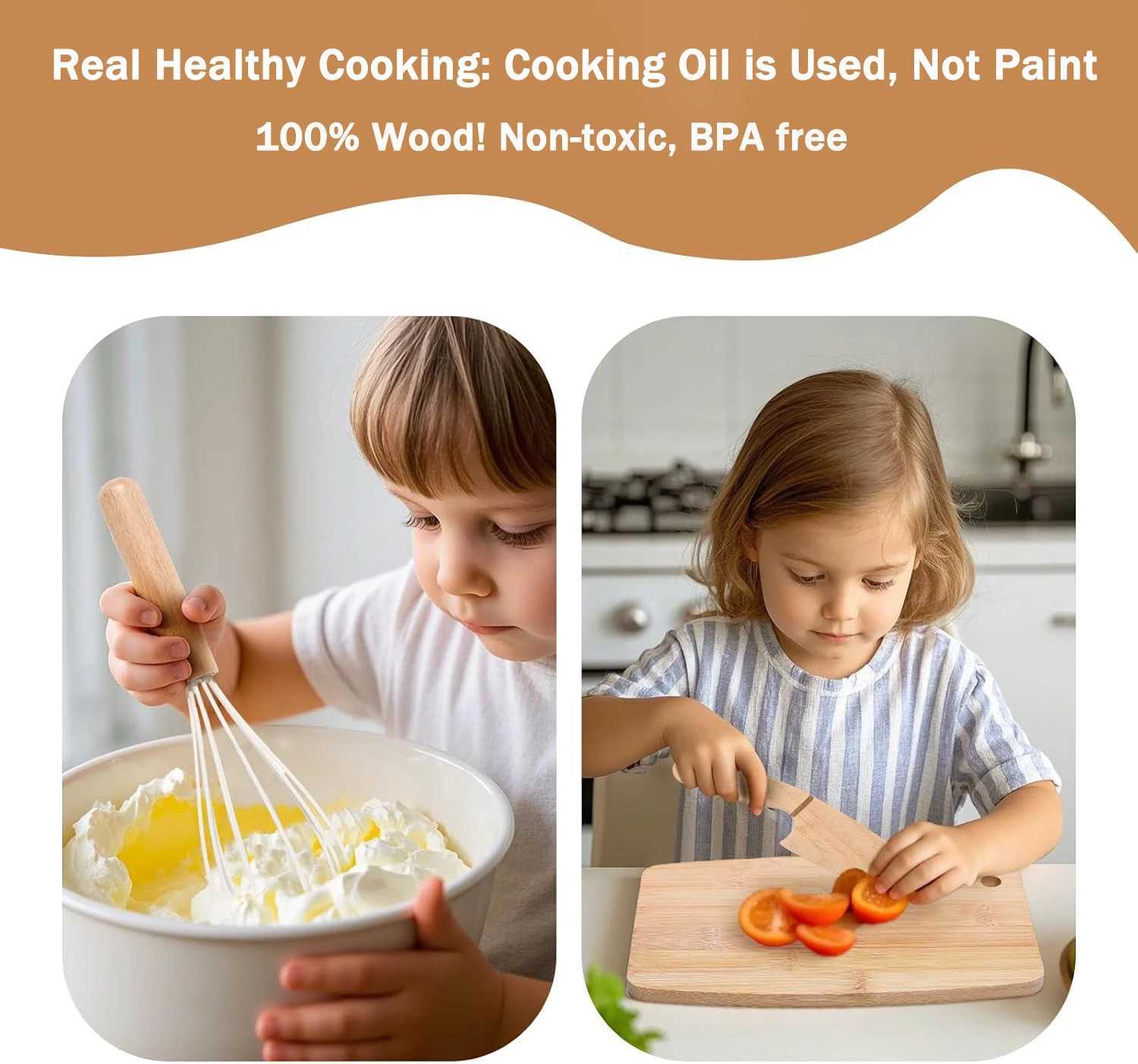 Montessori Kitchen Tools Real Cooking Set Wooden Educational Kid Toys Safe Knives Baking Set Kitchen Accessories For Boys Girls C250922