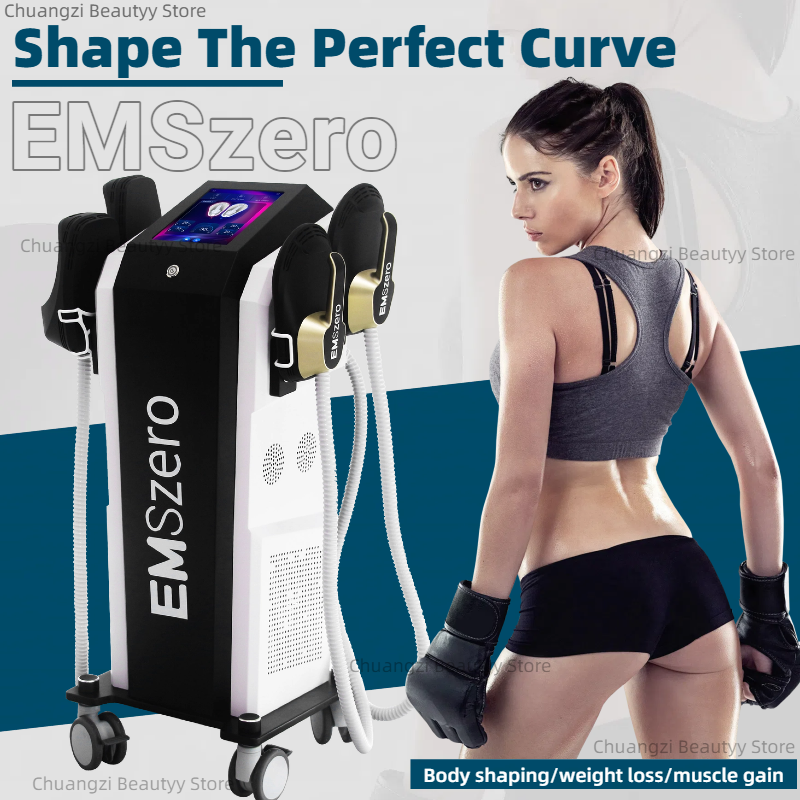 EMSzero Neo RF HIEMT EMS Sculpt Body Fat Burning Machine 4/5 Handles Body Sculpting and Muscle Building Machine Fat Loss Weight Loss 6500W 200HZ 15Tes