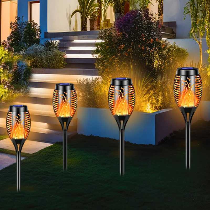 Outdoor LED Solar Torch Lights Waterproof Garden Decoration Lawn Pathway Flame Flickering Dancing Solar Lamp C250922