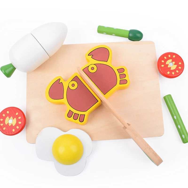 1PCS Magnetic Wooden Cutting Fruit Vegetables Food Toys Pretend Play Simulation Kitchen Model Educational Toys For Children Kids C250922