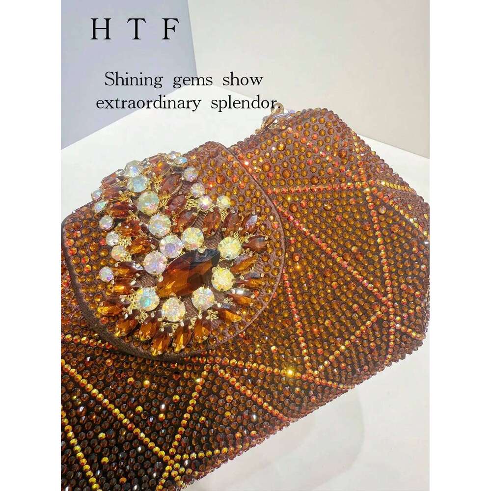 Designer Luxury New Design Irregularity Shape Party Ladies Clutch Long Chain Shoulder Bag High Quality Rhinestone Bags