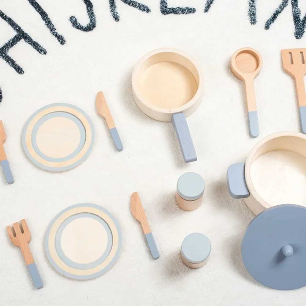 Wooden Mini Kitchen Toys Cookware Pot Pan Cook Pretend Play Educational House Toys For Children Simulation Kitchen Utensils Girl C250922