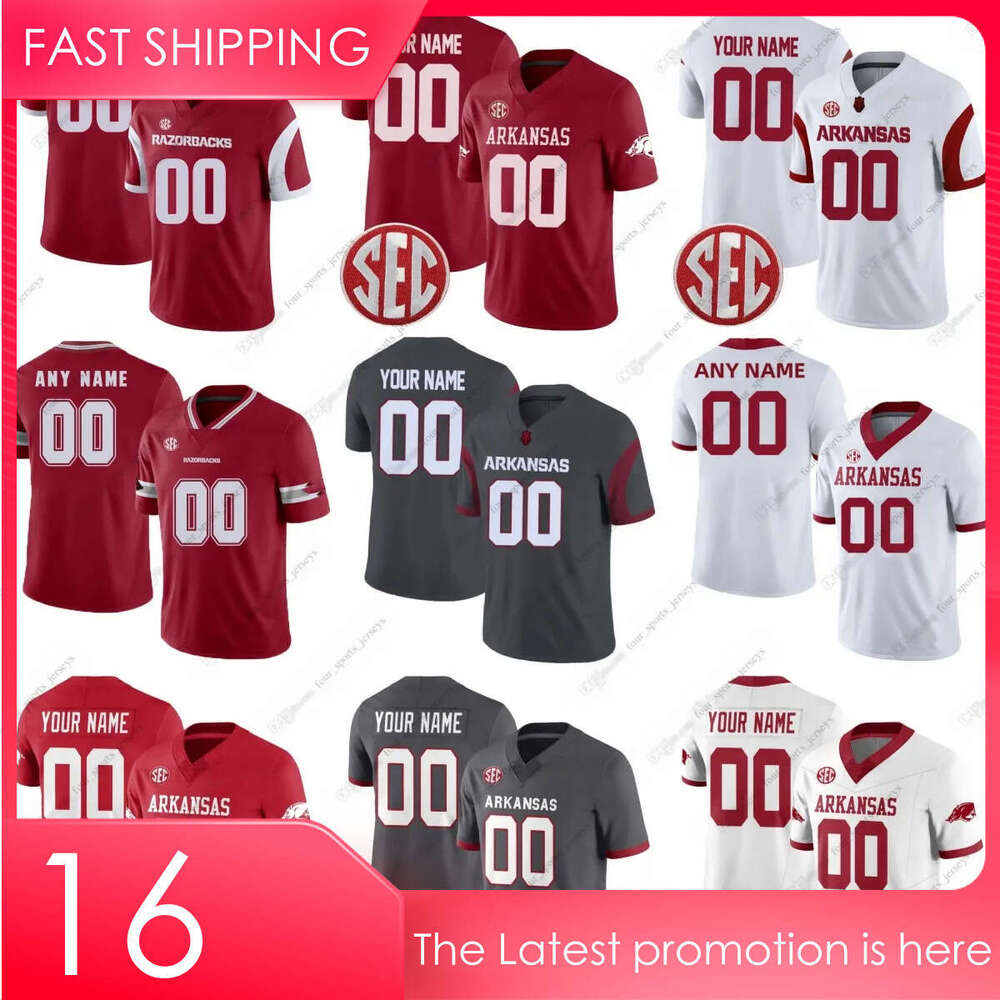 Custom Arkansas Football Jerseys 10 Taylen Green 22 Jaquinden 2 Andrew Armstrong 15 Kj Jackson 3 Malachi Singleton Rodney Hill Braylen Russell