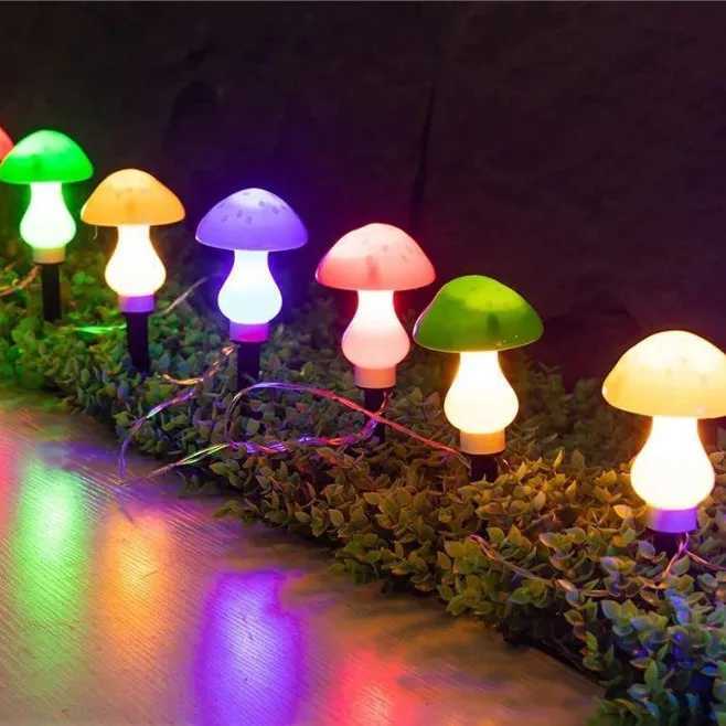 12LEDS Solar Panel Mushroom Fairy Light Garden Outdoor Decor Waterproof Night Lamp Yard For Christmas Wedding Party Decoration C250922