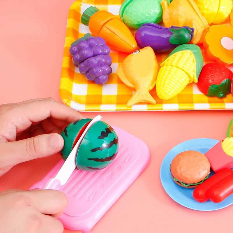 Educational Toy Plastic Kitchen Toy Set Cut Fruit and Vegetable Food Play House Simulation Toys Early Education Girls Boys Gifts C250922