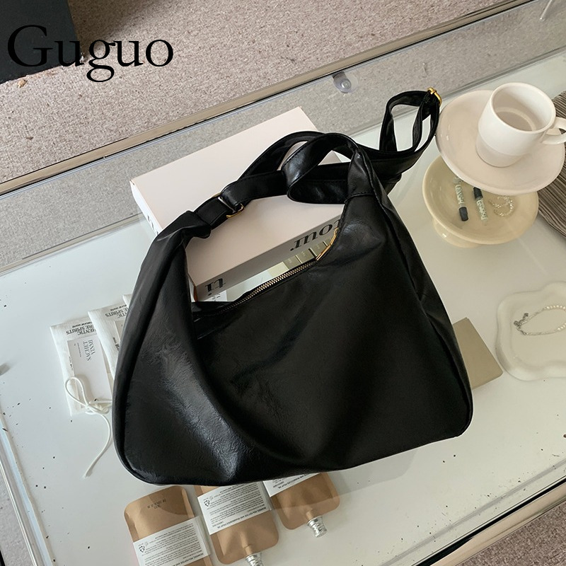 Luxury Bag Guguo Designer Bag Milad Retro Crossbody Bag For Women 2025 New Trend Korean Version Tote Bag Versatile Large Capacity Shoulder Bag