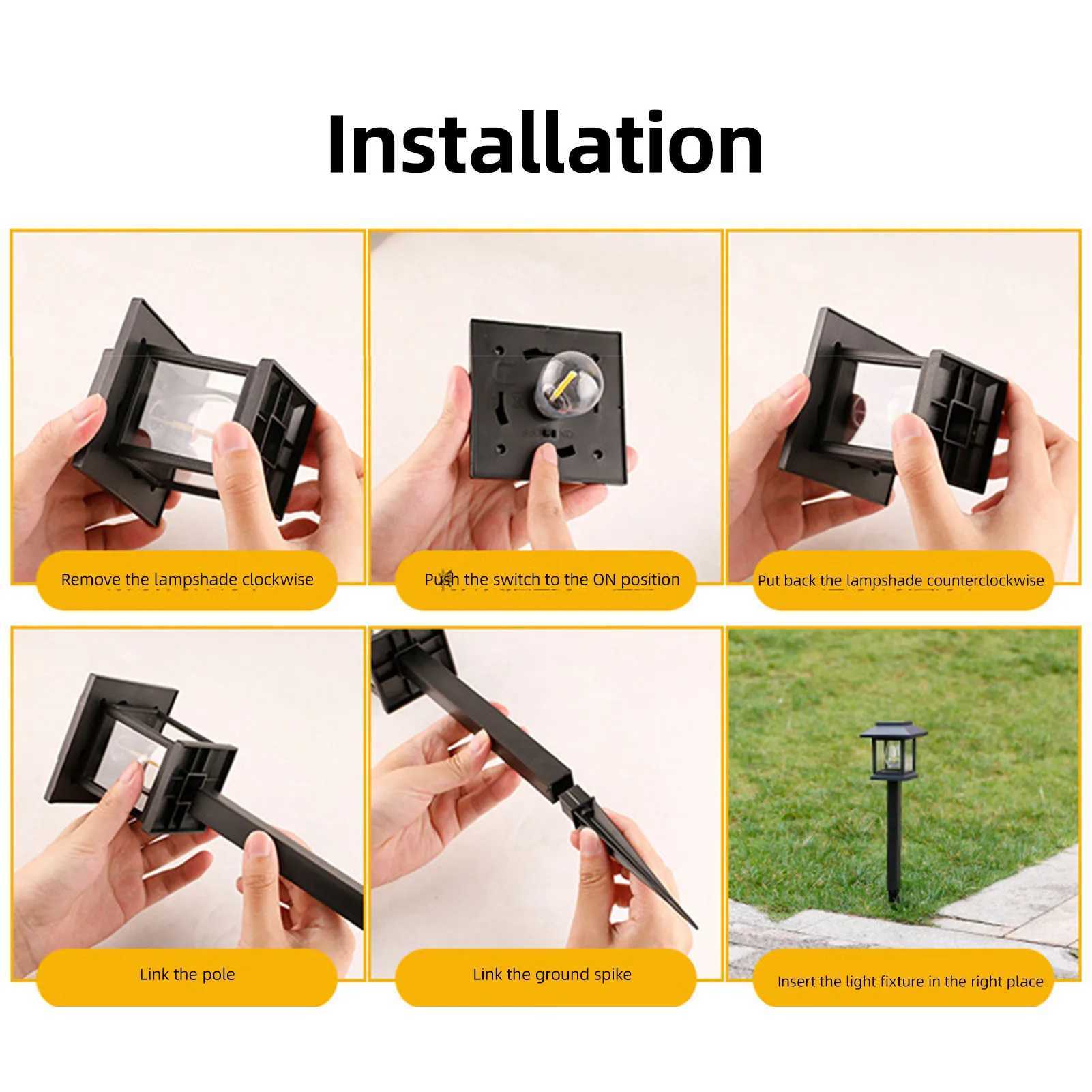 Solar Powered Outdoor Garden Stake Light LED Tungsten Filament Lamp for Villa Yard Lawn Landscape Lighting Decor Halloween Gift C250922