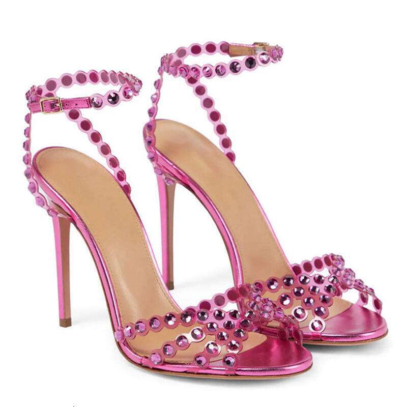 Custom New Style High Heel With Rhinestones Open Toe Customized Stiletto Shoes Ladies Sandals