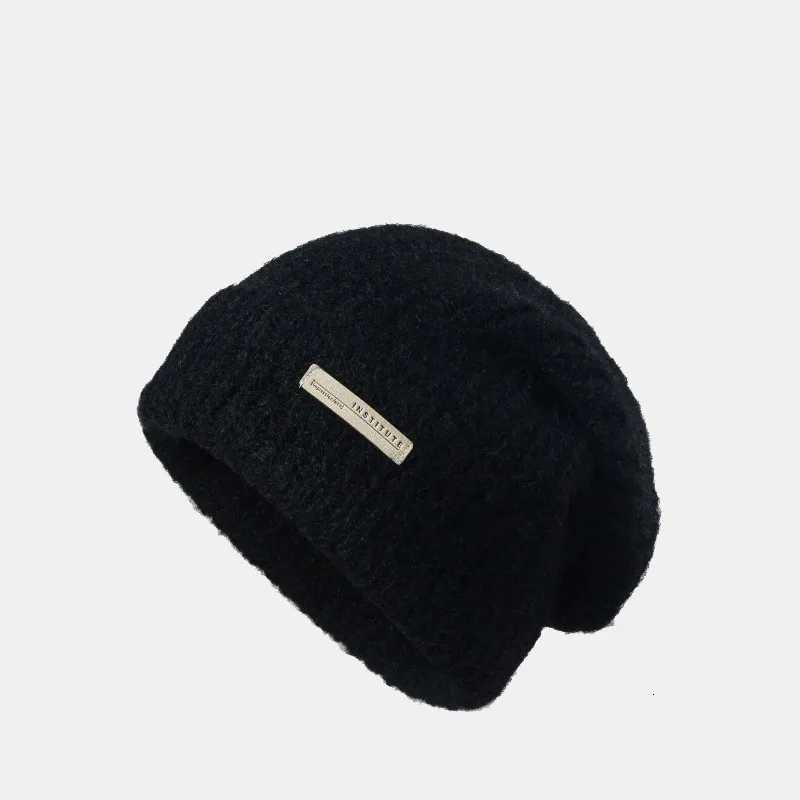 Big round coarse woolen hat children autumn and winter loose warm e cold hat big face show face small knitted ear c Y250920