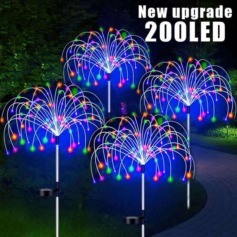 Outdoor LED Solar Firework Lights Waterproof Garden Decor Lawn Lamp Dandelion Pathway Patio Fairy Solar Lights C250922