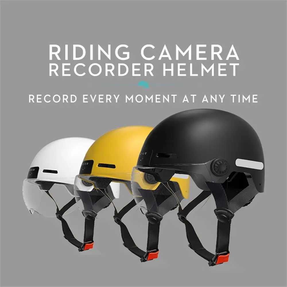 Smart Bike Helmet for Adult 1080p 30fps Camera 8 Hours Video 1300mAh for EBike and Electric Scooter Helmet with Safety Lights J251105