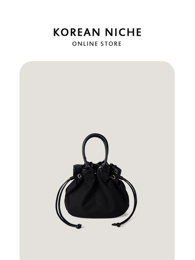 2025 Hot New Niche Solid Color Drawstring Design High-End Sense Bucket Bag Korean Style Trendy Versatile Commuting Handbag For Women