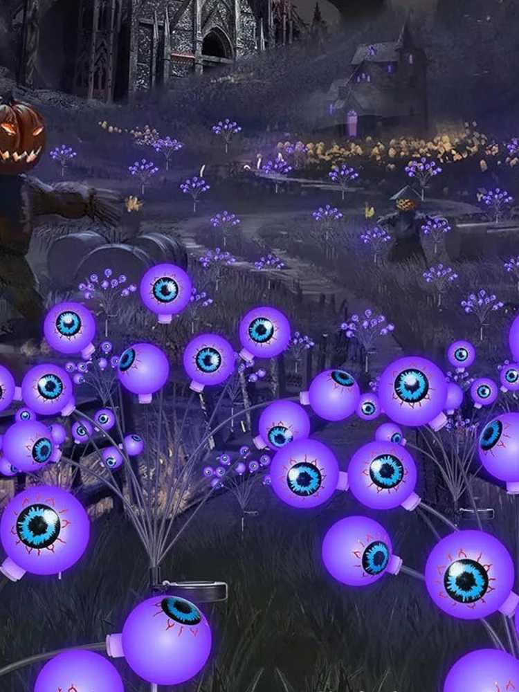 Halloween Lamp Outdoor Solar LED Lawn Light Ghost Eyes Lamp Holiday Party Light Christmas Gift Lamp Yard Decoration String Light C250922