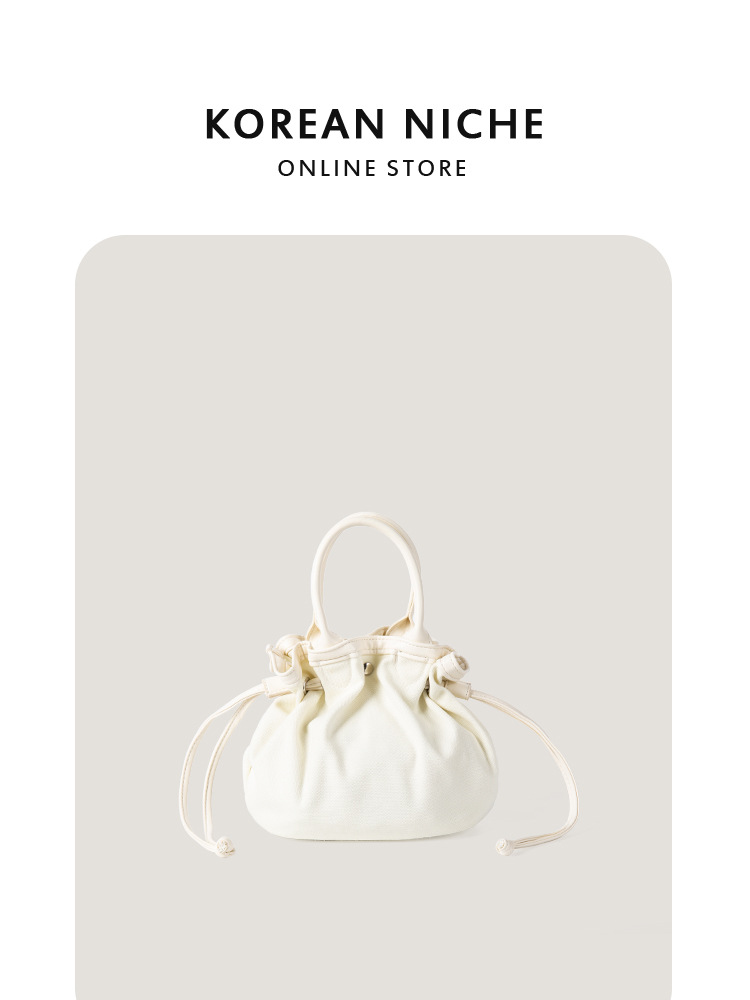 2025 Hot New Niche Solid Color Drawstring Design High-End Sense Bucket Bag Korean Style Trendy Versatile Commuting Handbag For Women