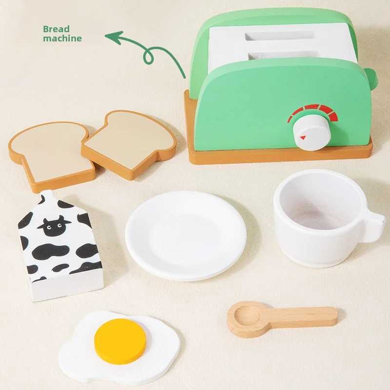 Childrens playhouse wooden toys simulation juicer coffee machine blender bread machine creative building blocks C250922