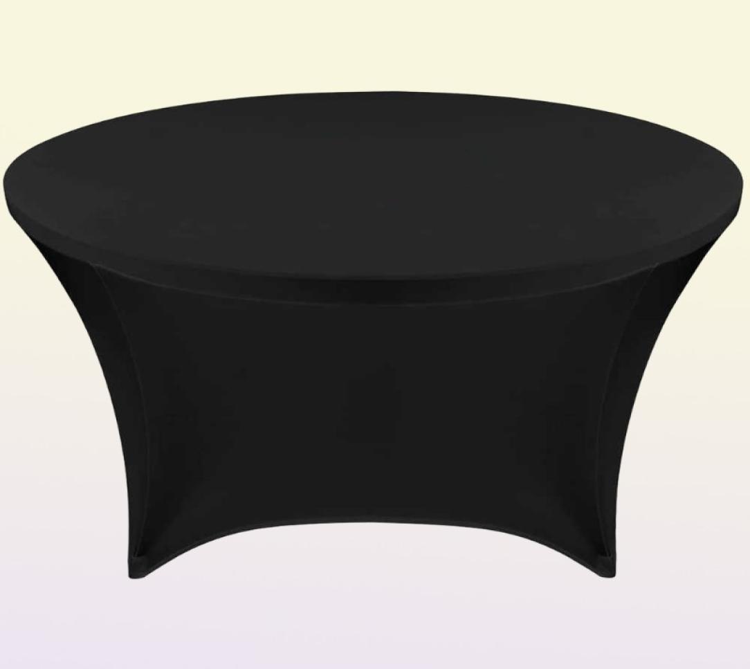 Table Cloth Round Spandex Fitted Tablecloth High Stretch Table Cover for Cocktail Table Cloth Christmas Wedding Event el Buffet3678685