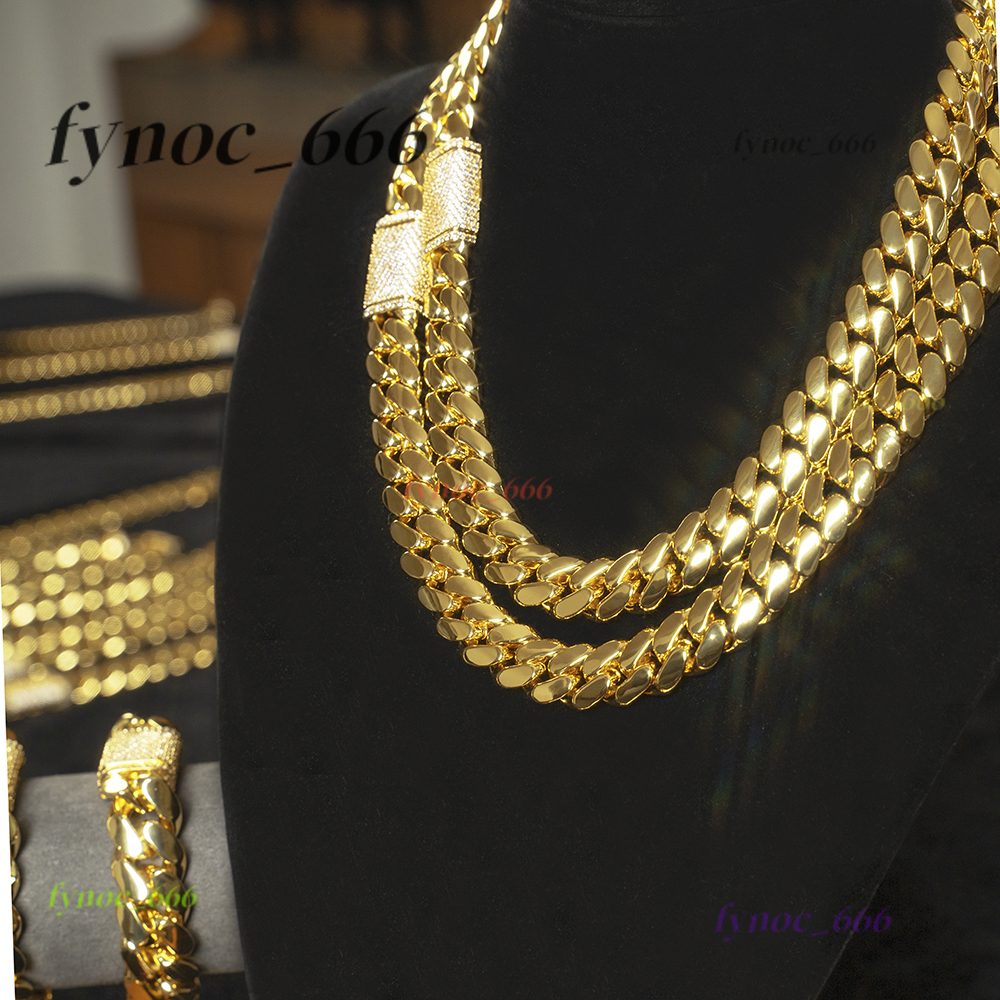 925 Sterling Silver Mens Double Sided Luxury Gold Cuban Link Chain VVS Moissanite Gold Plated Wedding and Party Style