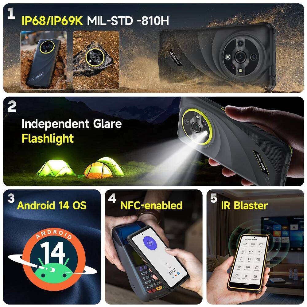 Ulefone Armor X31 4G Red Phone Android 14 Smartphone 6.56inch 12Gb RAM 128Gb ROM 48Mp NFC Night Camera IR Blaster Global Version