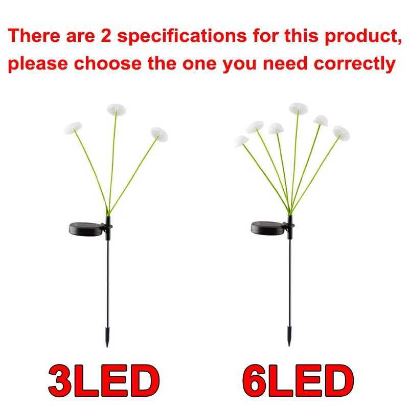 LED Outdoor Solar Mushroom Lights Garden Decor Jellyfish Sway Light Waterproof Patio Landscape Pathway Yard Lamp C250922