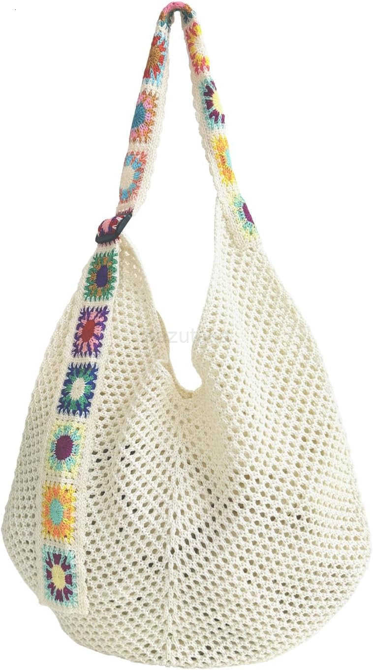 Crochet for Women Large Boho Crossbody Shoulder Tote Knitted Crochet Strap Purse for Daily Travel Shopping Z250922