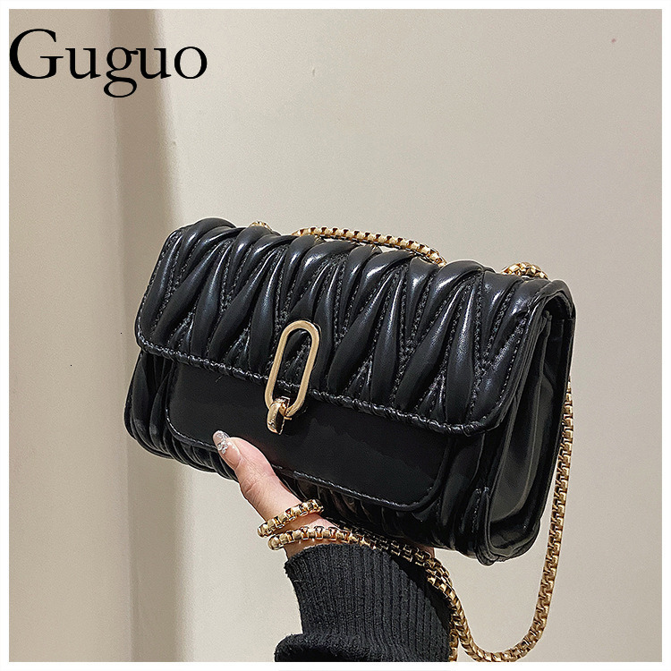 Guguo Luxury Bag Designer Bag Trendy Women's Bags 2025 New Fashion Versatile Crossbody Bag Wrinkled High-end Popular Handbag