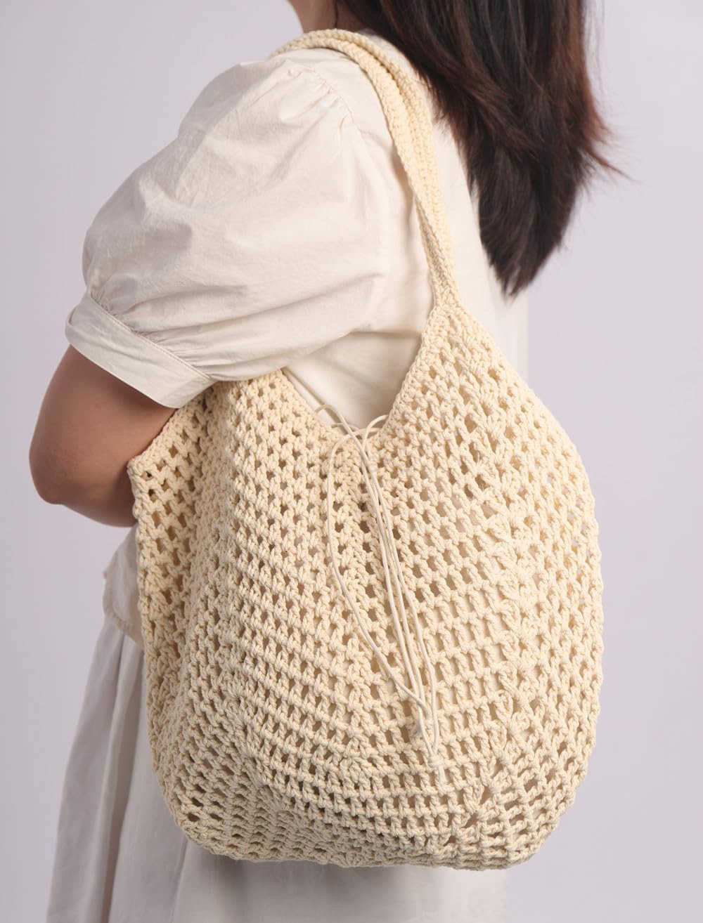 Sither Crochet Bags for Women Summer Beach Travel Mesh Bag Handbags Knit Hollow Hobo Bag for Gift Z250922