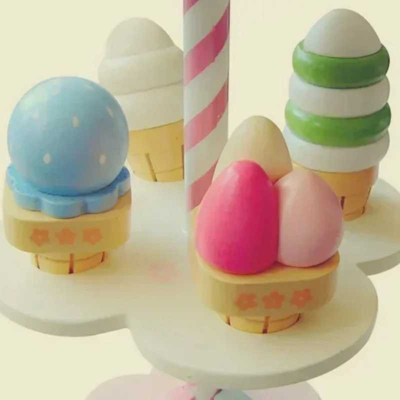 Wooden Mother Garden StrAWberry Three Layer Cake Ice Stand Blocks Pretend Play House Kitchen Toy Cooking Gift C250922