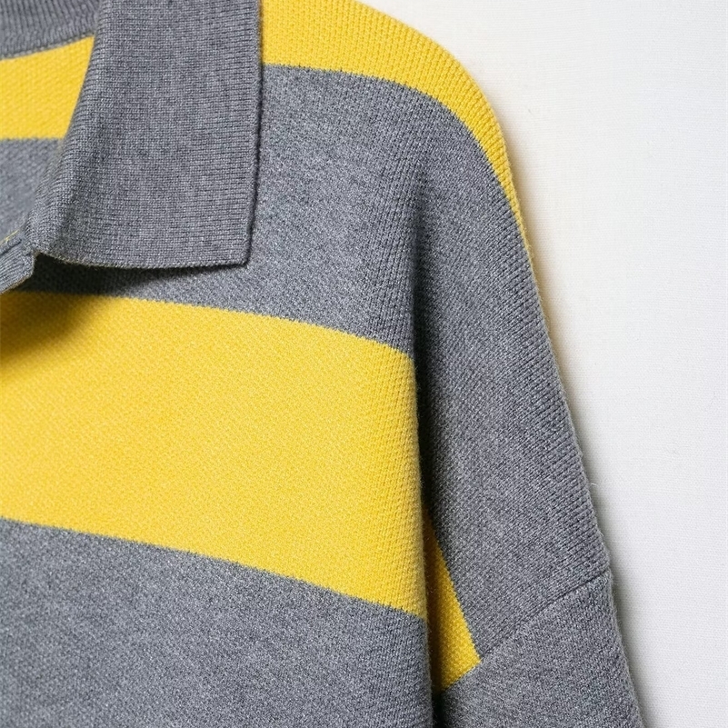 2025 Fall Arrival Womens Fashion Striped Knit Turtleneck Sweater LongSleeve Pullover Casual Oversized Cropped Knit Top 250920