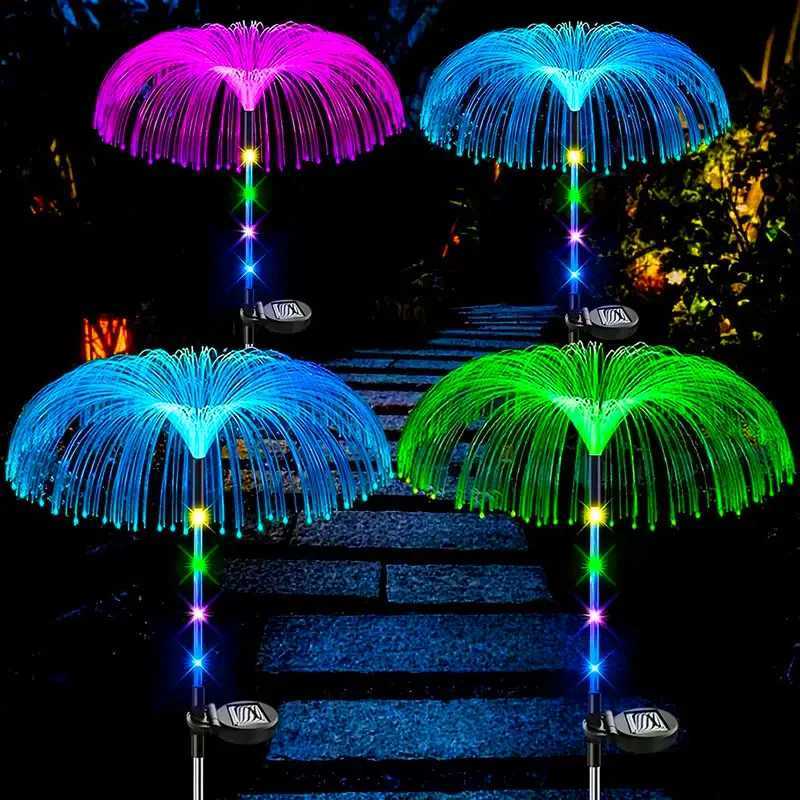 Solar Powered Jellyfish Lawn Light 7 Color Changing Single Layer Outdoor Garden Decor For Pathways Wedding Parties C250922