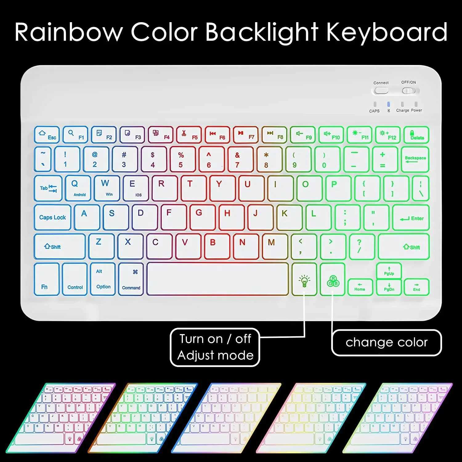 Tablets Keyboard Case for Redmi Pad 2 2025 Cover for Redmi Pad 2 11 inch 2025 Teclado Cover Rainbow Backlit Keyboard Case Z250922