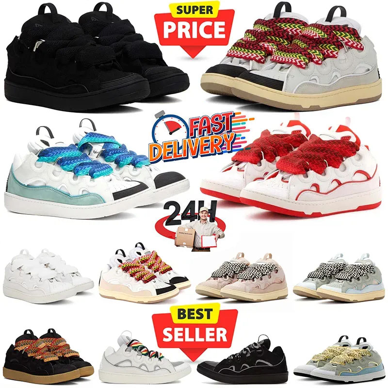 Top Quality Mens Womens Designer Dress Curb Shoes Embossed Leather Sneakers Denim Blue Pink Green Nappa Calfskin Platform Rubber Sole Casual Trainers