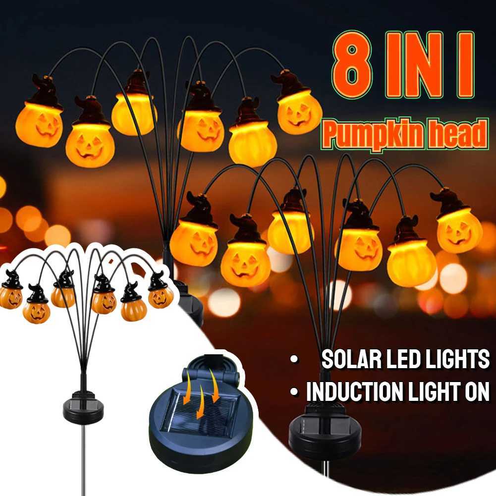 Halloween Solar Pumpkin Pathway Lamp Scary Solar Pathway Markers Lights Festival Theme Waterproof Outdoor Holiday Party Supplies C250922