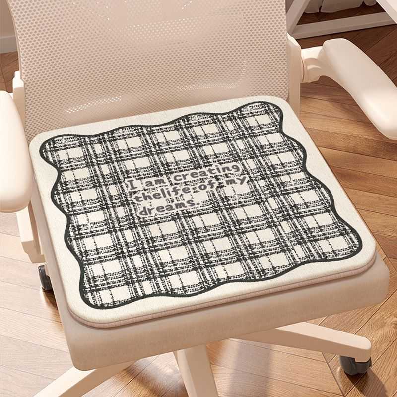 INS Style Universal Seat Cushion Chair Pad Office Long Sitting Seat Cushion Student Home Cartoon Plaid Cushion C250922