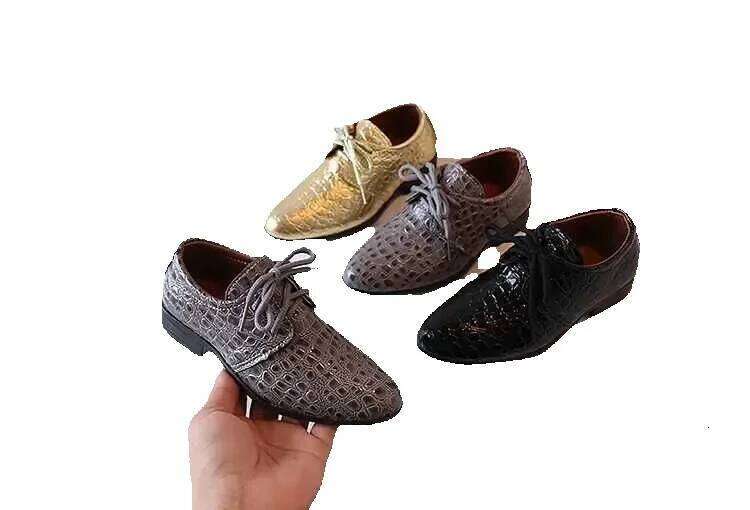 Boys Leather for Party Wedding Shows Catwalk Lace-up Classic Kids Fashion Casual Shoes Loafers Children Dress PU Low-heels J250625