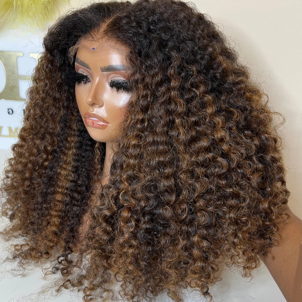 Highlight Wig Human Hair Curly Wigs 13x4 13x6 HD Lace Frontal Wig Brazilian Hair Glueless Wear And Go Pre Plucked 180 Density For Women